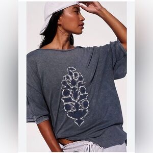 FP Movement Embroidered Logo Harmony Tee in Dark Indigo Combo